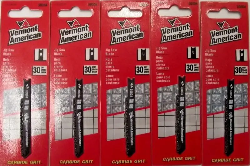 Vermont American 2-7/8″ Carbide-Grit Jigsaw Blade for Tile – 5-Pack