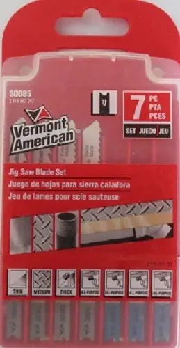Vermont American U-Shank Jig Saw Blade Set – 7-Piece Assortment