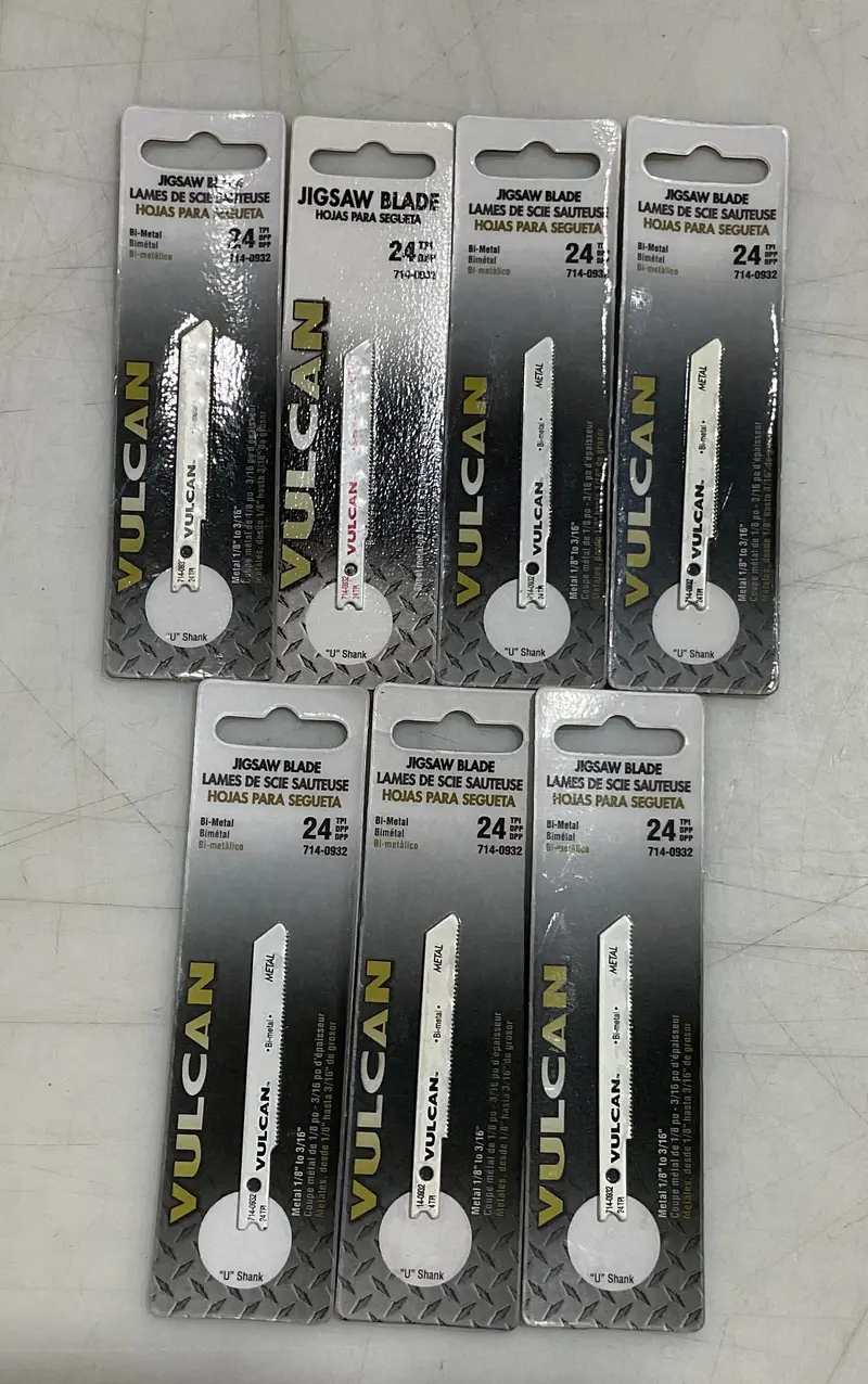 Vulcan 714-0932 2-3/4-Inch U-Shank Jigsaw Blades – 24 TPI Bi-Metal, 7-Pack