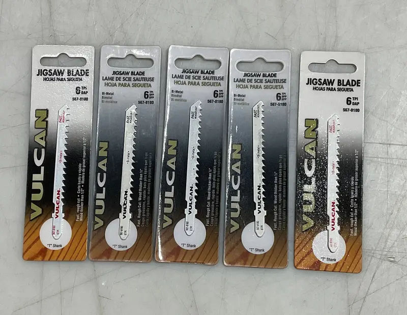 Vulcan T-Shank Bi-Metal Jigsaw Blades – 3.5″, 6 TPI, 5-Pack