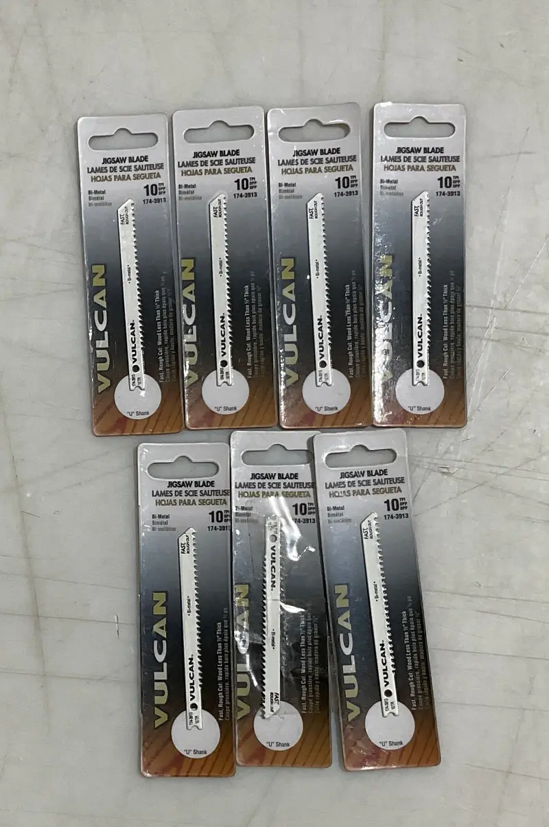 Vulcan U-Shank Bi-Metal Jigsaw Blades – 3.5″, 10 TPI, 7-Pack