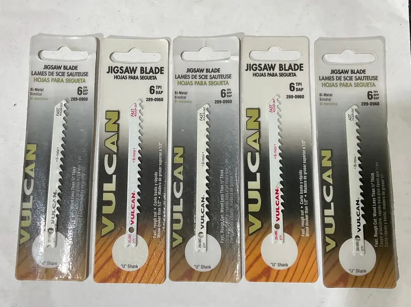 Vulcan U-Shank Bi-Metal Jigsaw Blades – 3.5″, 6 TPI, 5-Pack