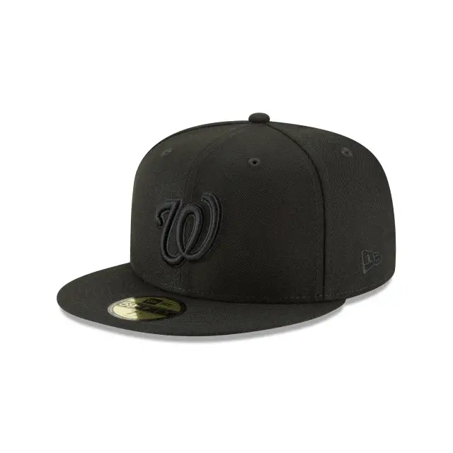 Washington Nationals Black-on-Black MLB 59Fifty Fitted Cap