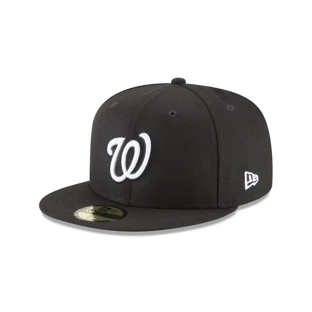 Washington Nationals Black & White 59Fifty Fitted Cap – MLB Official