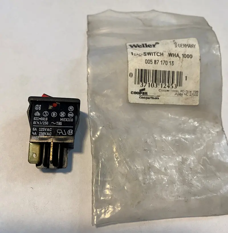 Weller 0058717013 On/Off Toggle Switch for WHA1000 and WHA2000 Soldering Stations