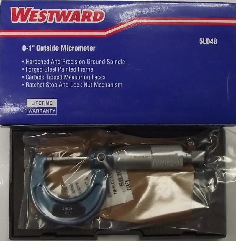 Westward 0–1″ Outside Micrometer – Precision Measuring Tool, 5LD48 Series