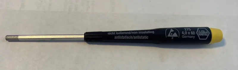 Wiha 27535 ESD-Safe Hex Screwdriver – 4.0mm Drive, 60mm Blade