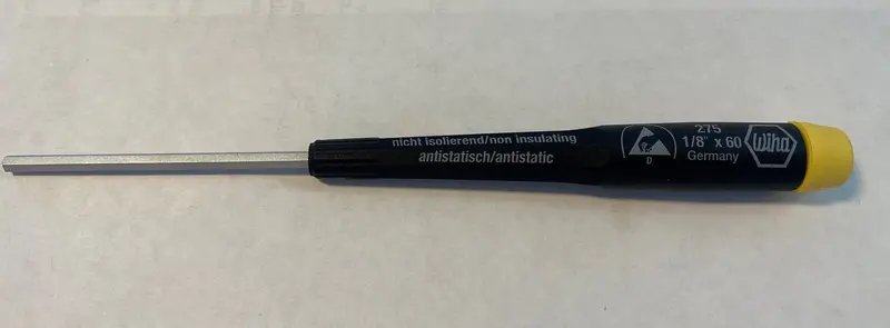 Wiha 27545 ESD-Safe Hex Screwdriver – 1/8-Inch Drive, 60mm Blade