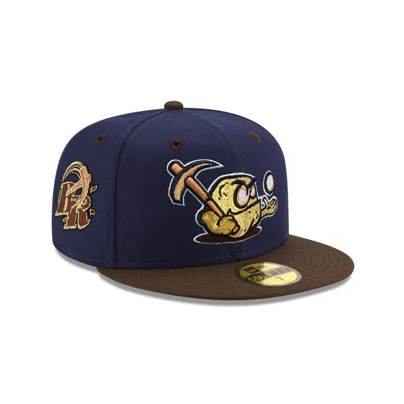Wilmington Blue Rocks Axe Navy & Brown SP MiLB 59Fifty Fitted Hat