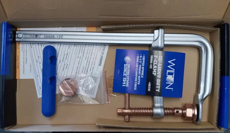 Wilton 12-Inch Light-Duty F-Clamp with Copper Spindle (Model 86310, 2000S-12C)