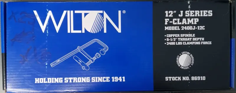 Wilton J-Series 12-Inch F-Clamp – Heavy-Duty with Copper Spindle (Model 86910, 2400J-12C)