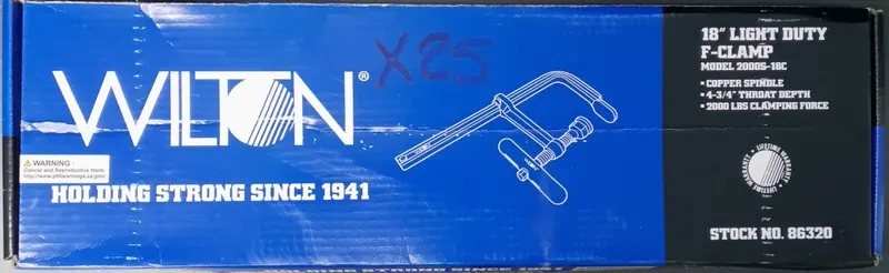 Wilton Light-Duty 18-Inch F-Clamp – Copper Spindle Design (Model 86320, 2000S-18C)