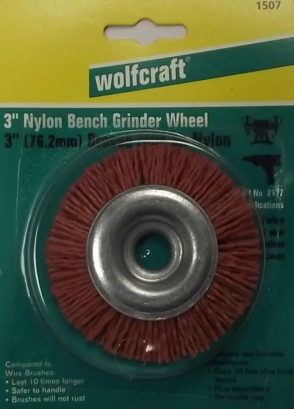 Wolfcraft 1507 3-Inch Nylon Bench Grinder Wheel — Made in Germany