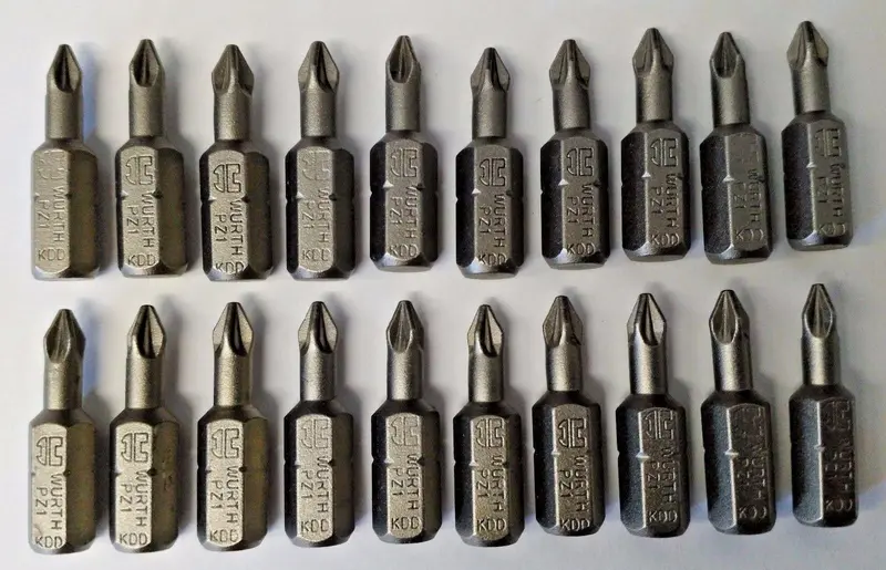 Würth 1609433325 #1 PZ1 Phillips Insert Tips – 20-Piece Set, Made in USA