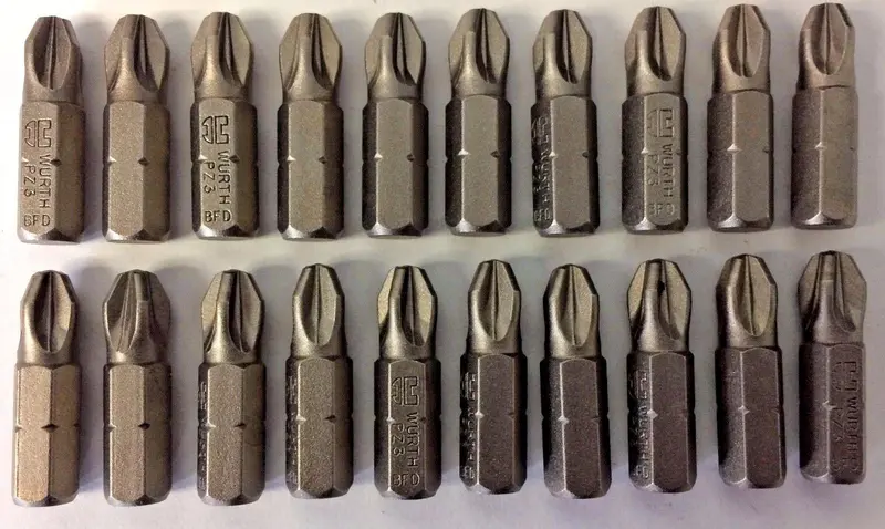 Würth by Bosch PZ3 Pozidriv Insert Tips – 20-Piece Premium Set, USA-Sourced