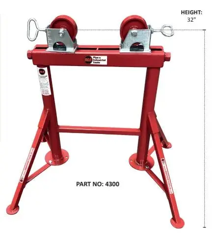 Mathey Dearman Heavy-Duty Fixed Four-Leg Pipe Roller – Hi-Profile 32" (Set Of 24, Model 4300) 1